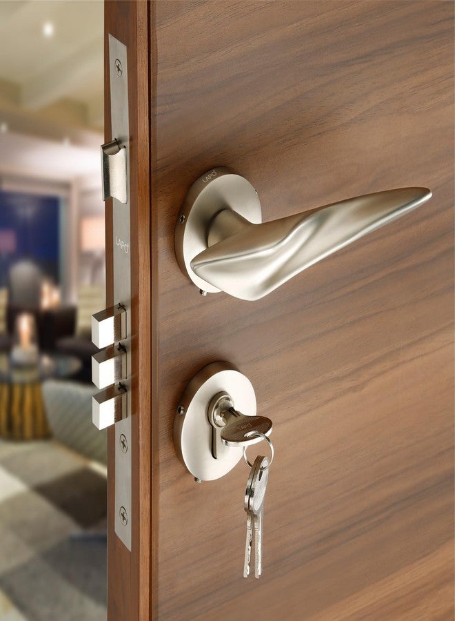 LAPO Heavy Duty Door Lock for Main Door,Lock for Bedroom, Mortise Handlesets, Handles Set with 3 Brass Key for Home,Office,Hotel | Matt Finish | 3 Years Warranty Ro-178 - Image 1